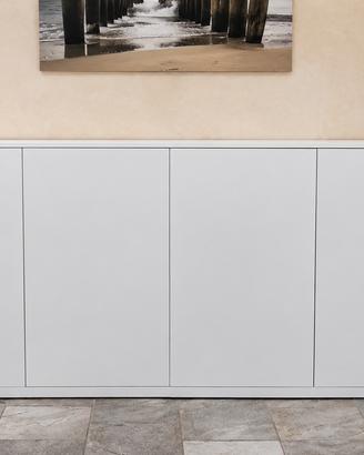 Madia moderna bianca 240x100x45 cm–grande capacità