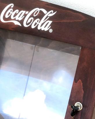 COCA-COLA ITALIA VETRINETTA BACHECA IN LEGNO 