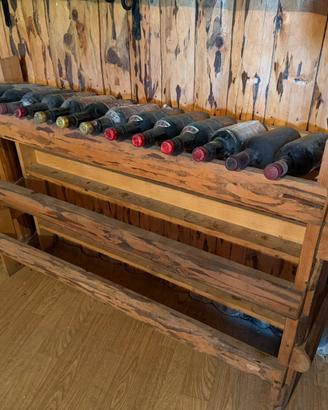Scaffali in pino portabottiglie vino