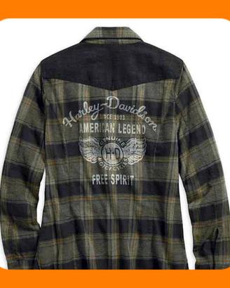 CAMICIA A QUADRI IN DENIM DONNA H-D