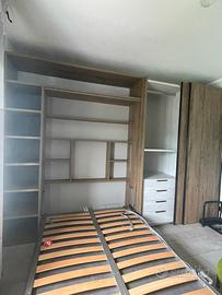 Cameretta letto a scomparsa armadio e scrivania