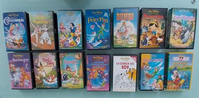 Collezione di videocassette VHS Disney Classici.