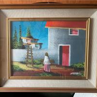 Quadro Abdul Rahem Tatari. Scena rurale.