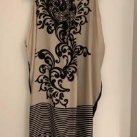 Vestito beige e nero