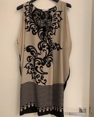 Vestito beige e nero