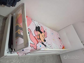 Lettino singolo bianco con contenitore + materasso
