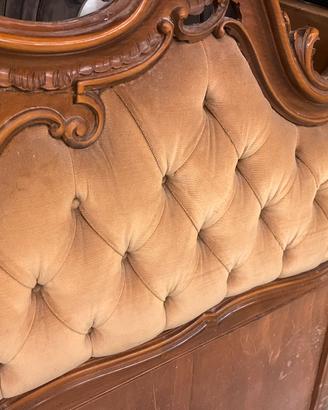 Testata letto d’epoca legno intarsiato