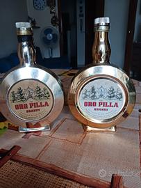 2 bottiglie di oro pilla piene anni 60