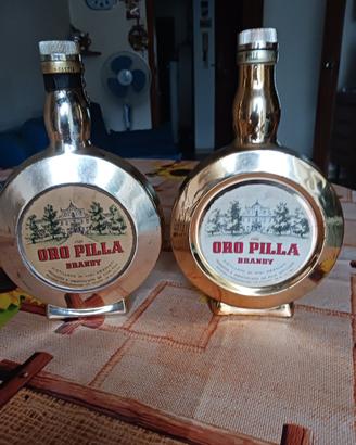 2 bottiglie di oro pilla piene anni 60