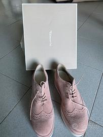 Scarpe donna in pelle scamosciata rosa.