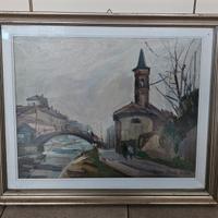 Quadro olio su tavola ENRICO CARROZZI 1974