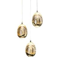 lampadario LED integrato a 3 luci in cristallo