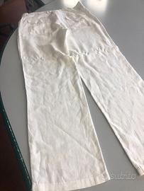 PANTALONI DA UOMO DI LINO DI COLORE BIANCO