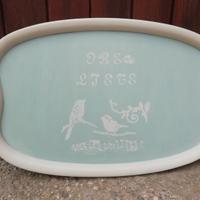 Vassoio Shabby Chic vintage decorato dipinto mano