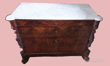 Camera da letto in radica e marmo '800