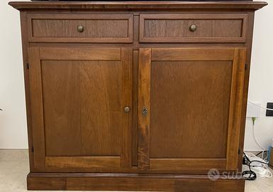 Credenza stile arte povera tinta noce