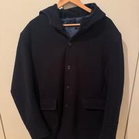 Cappotto lana blu scuro Made in Italy