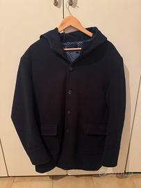 Cappotto lana blu scuro Made in Italy