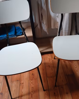 6 sedie anni 50 plastica e legno