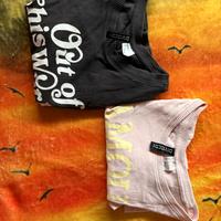 2 T-shirt una nera e una rosa