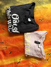 2 T-shirt una nera e una rosa