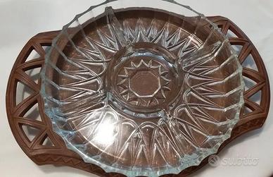Antipastiera vintage vetro + vassoio legno