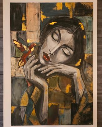 quadro dipinto moderno donna