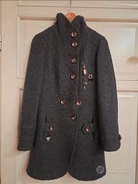 Cappotto donna fracomina  lana e alpaca con spille