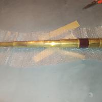 Antico cannocchiale in ottone con custodia di 56cm
