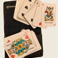 Set Carte da Gioco Vintage con Custodia in Pelle