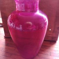 vaso vintage vetro fucsia 