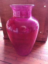 vaso vintage vetro fucsia 