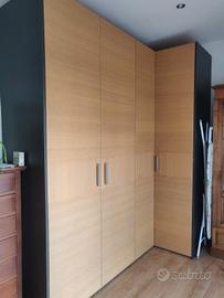 armadio angolare rovere sbiancato