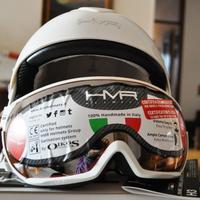 Casco sci HMR Helmets H3 Bianco giallo Fluo 57 (M)