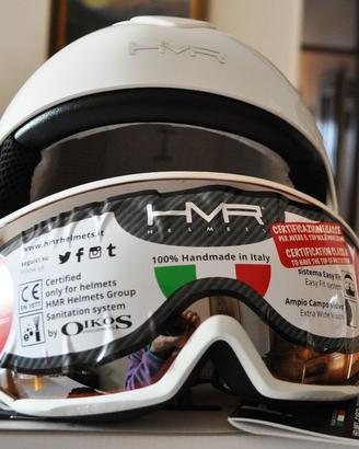 Casco sci HMR Helmets H3 Bianco giallo Fluo 57 (M)
