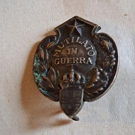 DISTINTIVO MUTILATO IN GUERRA REGNO SAVOIA 1^WW