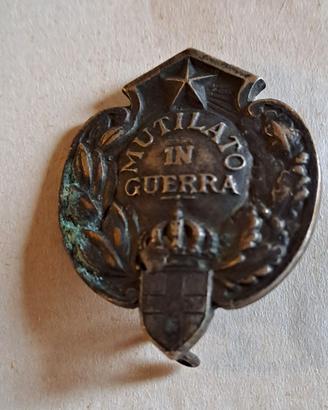 DISTINTIVO MUTILATO IN GUERRA REGNO SAVOIA 1^WW