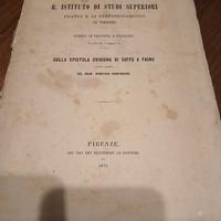 Raro Volume 1876 - Domenico Comparetti - Dedica a