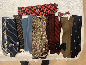 Lotto cravatte vintage ed eleganti (con papillon)