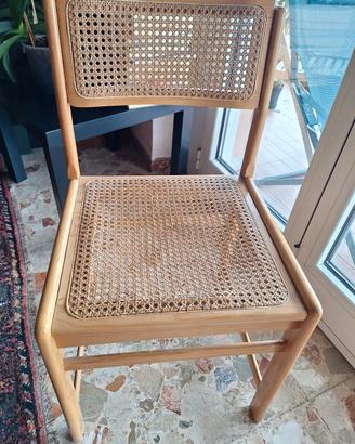 sedia con seduta in paglia di Vienna