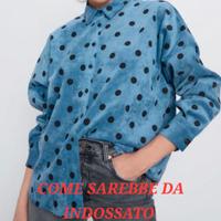 Camicia Zara blu con pois neri – morbida