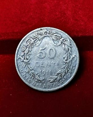 Belgio, 50 cent 1911 in argento