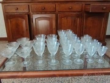 servizio bicchieri cristallo decorato vintage 
