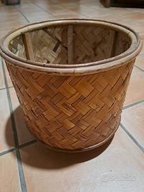 Porta vasi vimini e bambù con ruote