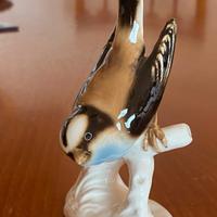 Statuina Vintage in Porcellana - Uccellino su Ramo