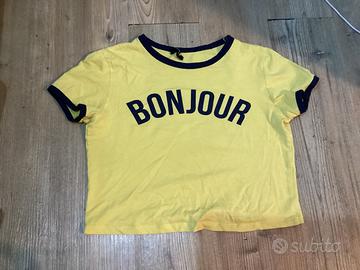 T-shirt Terranova “Bonjour” taglia XS