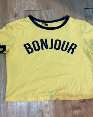 T-shirt Terranova “Bonjour” taglia XS