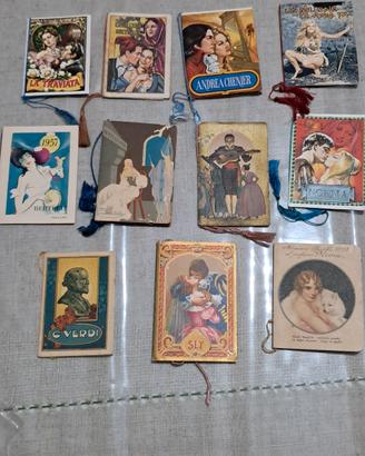 lotto di 11 calendarietti da barbiere vintage