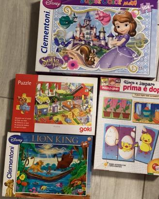 Set di 4 Puzzle per bambini (Disney clementi,Goki