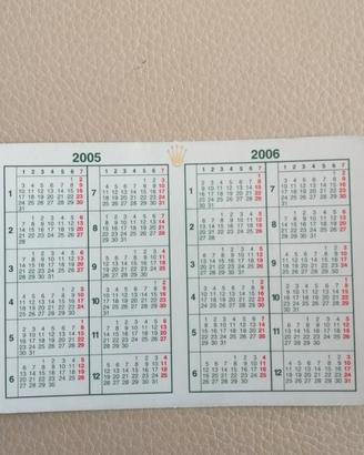 CALENDARIETTO ROLEXANNO 2005   2006